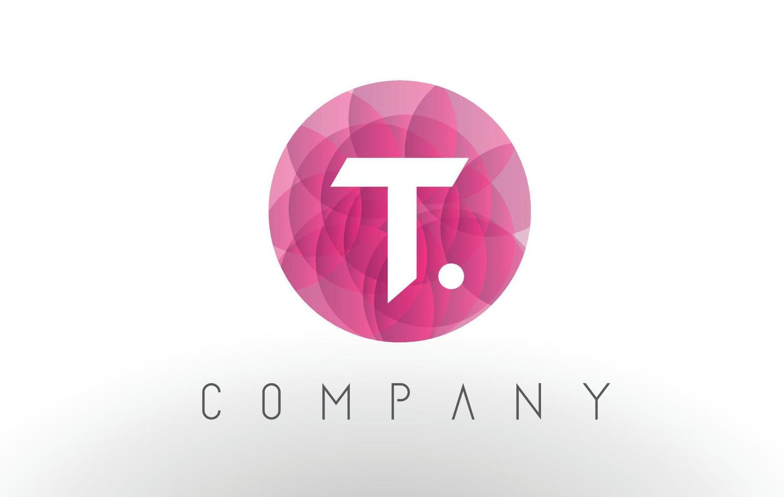 T Letter Logo Design with Circular Purple Pattern. vector
