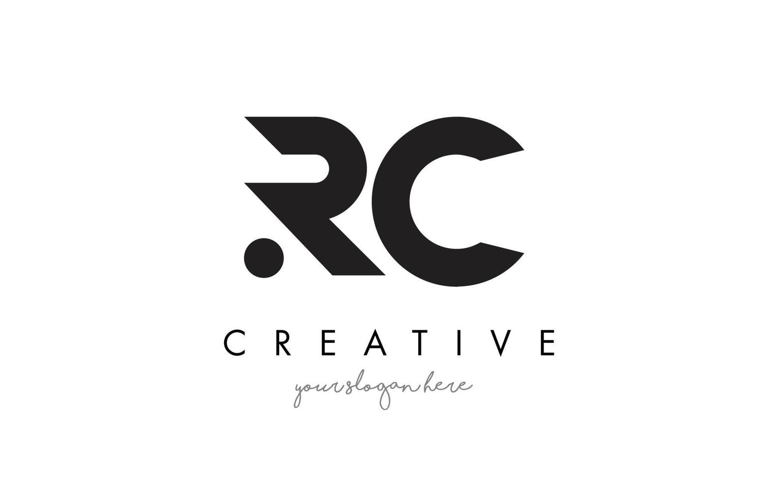 Diseño de logotipo de letra rc con tipografía creativa de moda moderna. vector