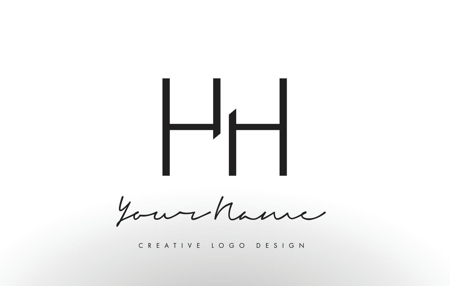 Diseño de logotipo de letras hh delgado. concepto creativo simple letra negra. vector