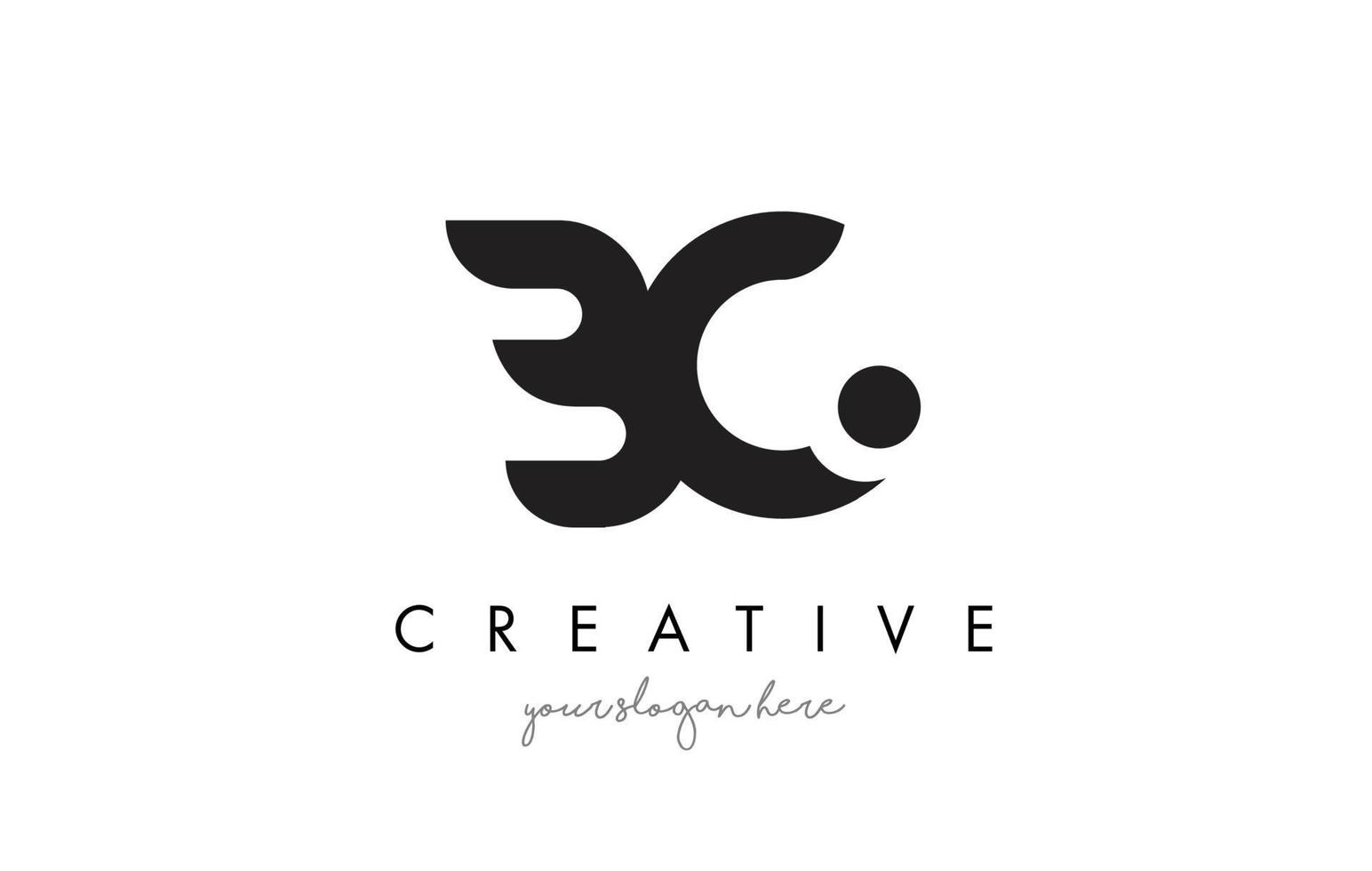 Diseño de logotipo bc letter con tipografía creativa de moda moderna. vector