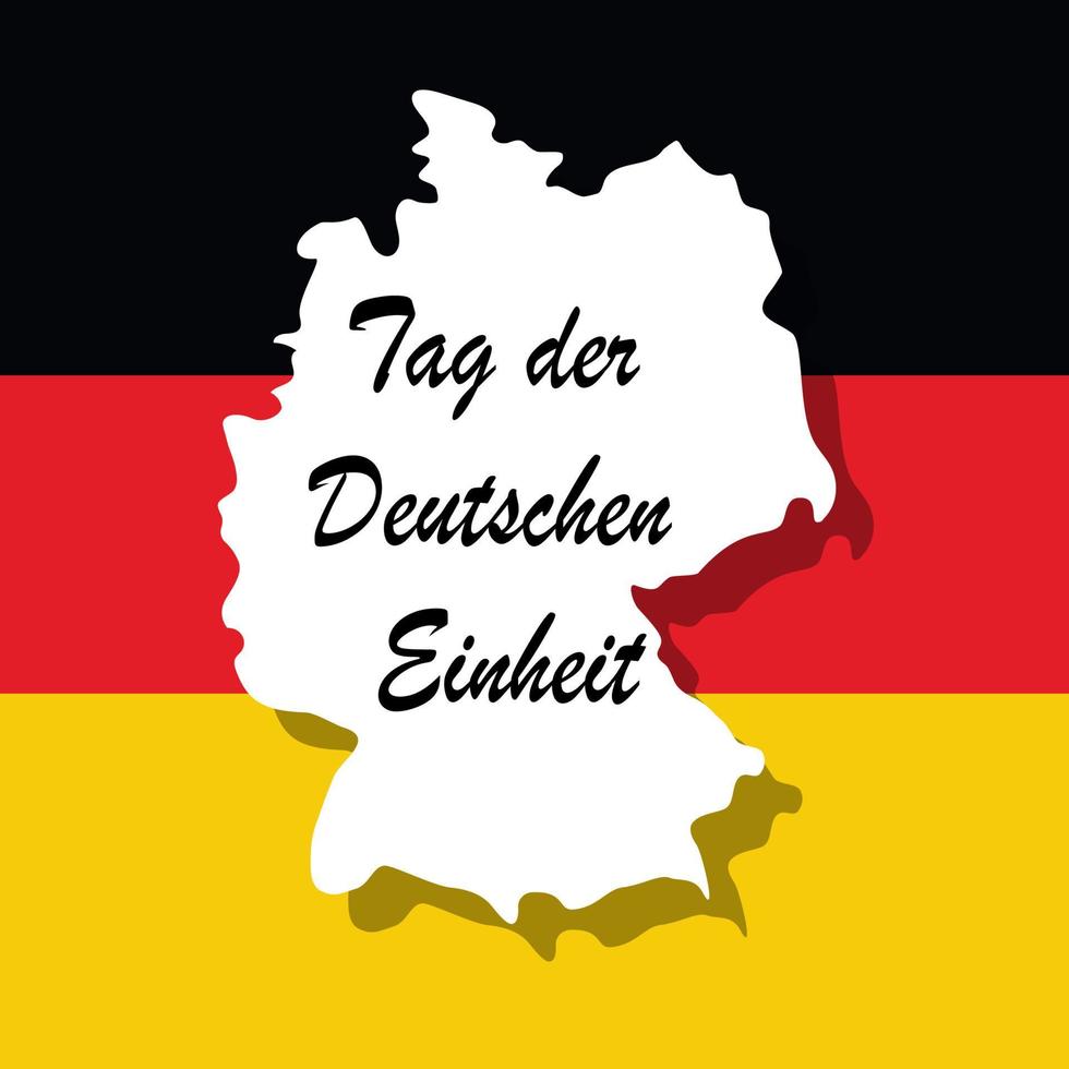German Unity day - Tag der Deutschen Einheit, national Germany holiday greeting card, banner, poster template. Patriotic nation colors flag. Vector illustration