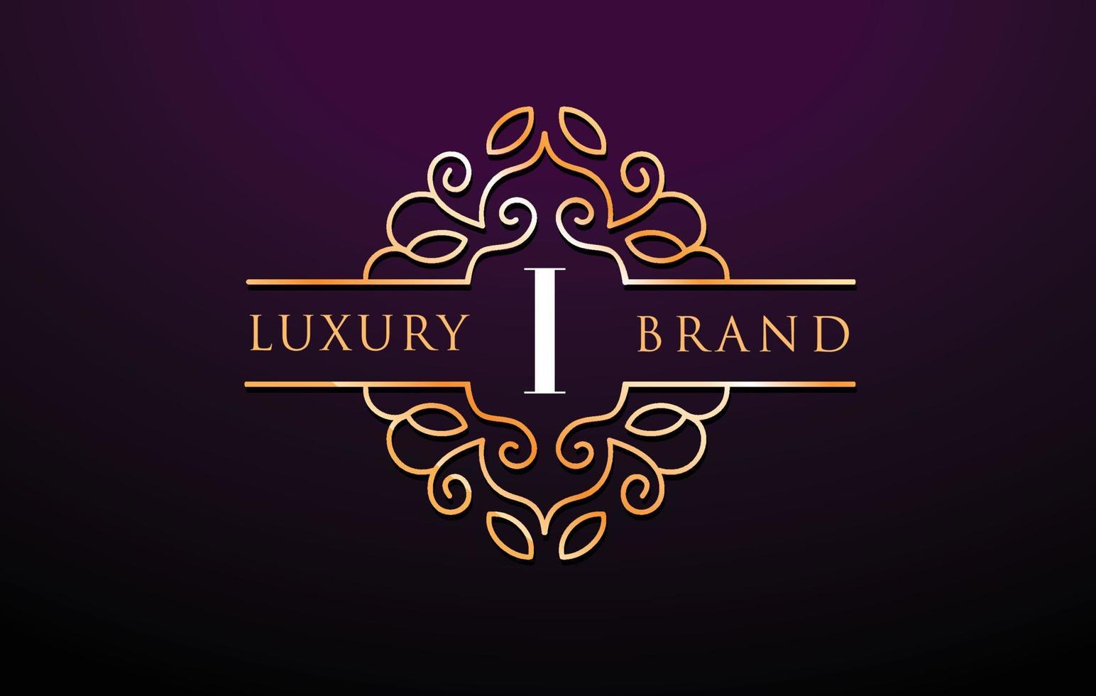 I Letter Logo Luxury.Royal Monogram Design vector