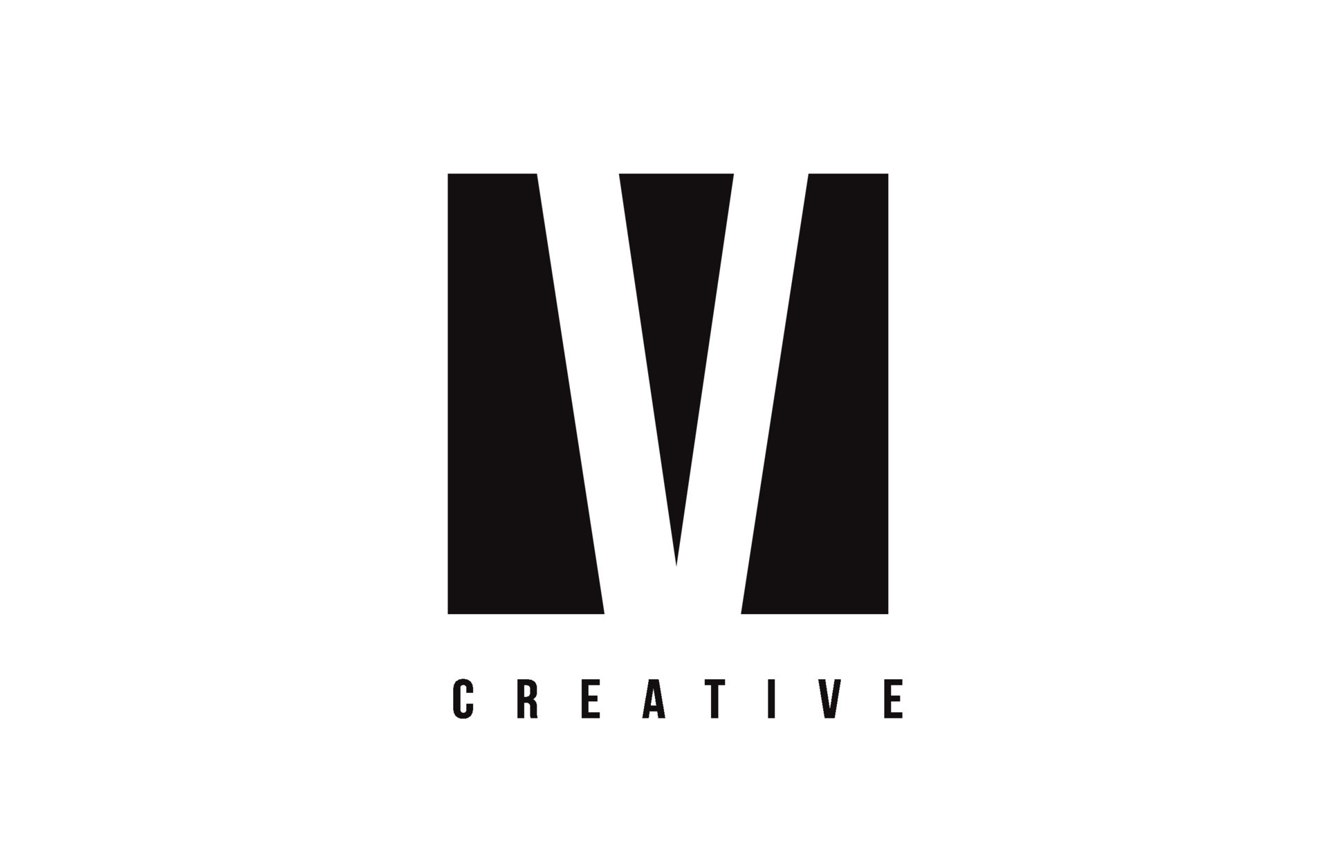 V White Letter Logo Design with Black Square. 4873138 Vector Art at