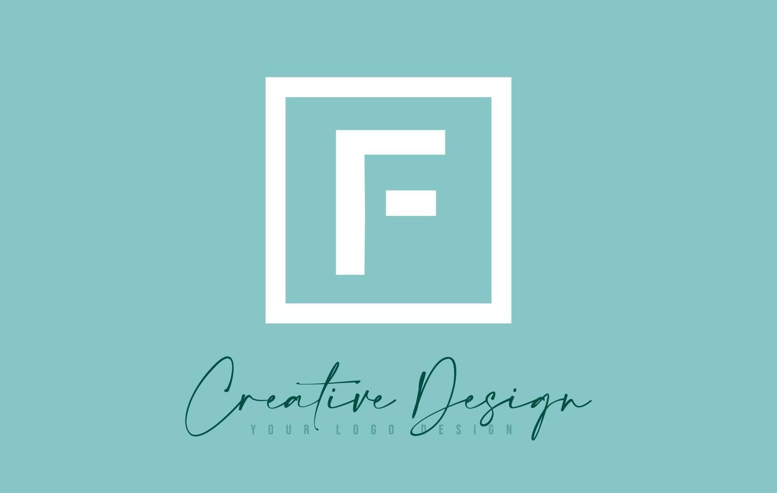 F Letter Icon Design With Creative Modern Look and Teal Background. vector