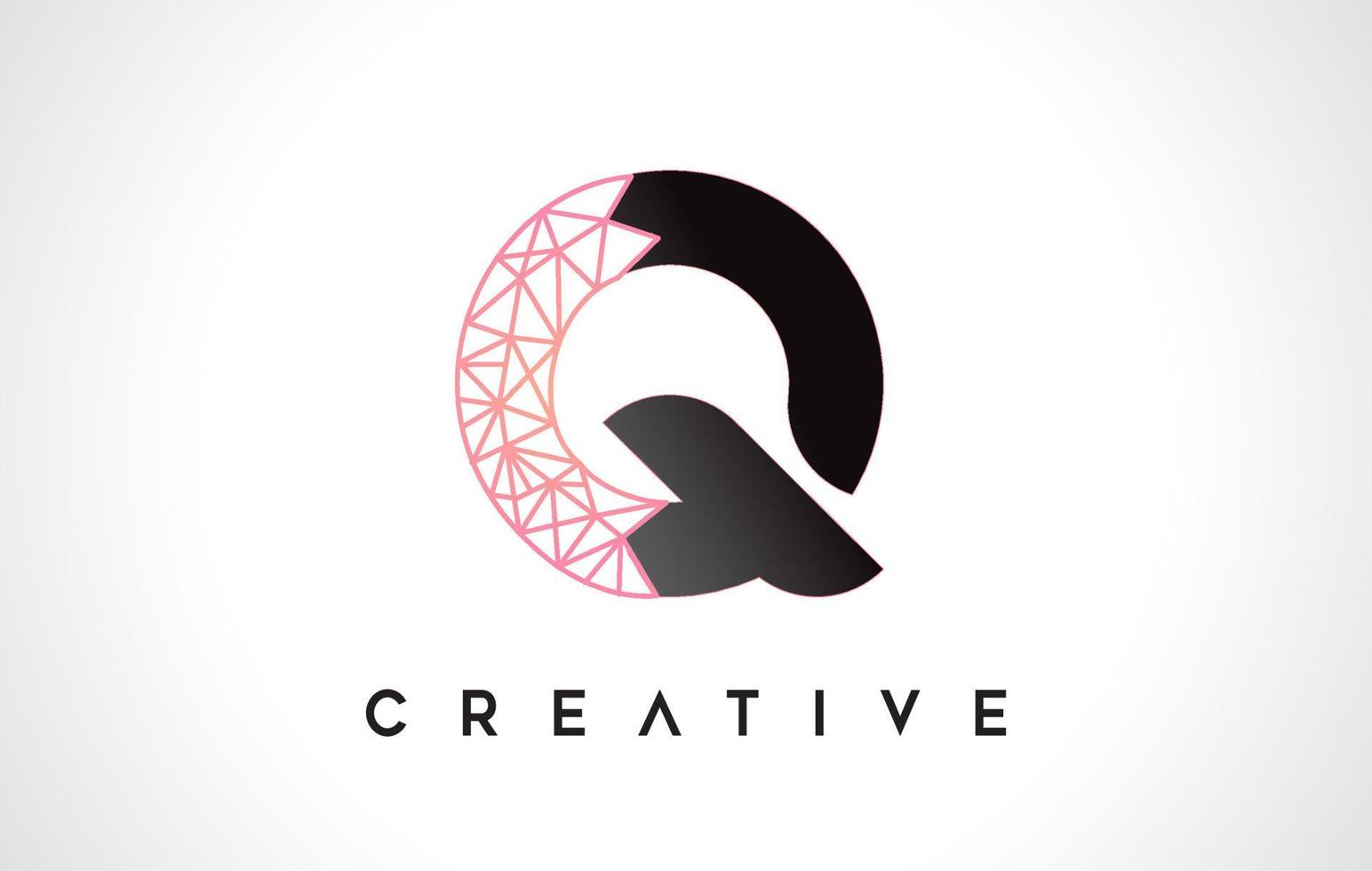 Letter Q Beauty Logo. Q Letter Design Vector with Origami Look Vector