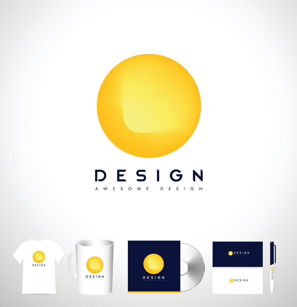 Abstract Yellow Logo Design Illustration vector