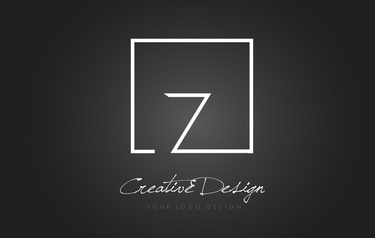 Z Square Frame Letter Logo Design with Black and White Colors. 4873187
