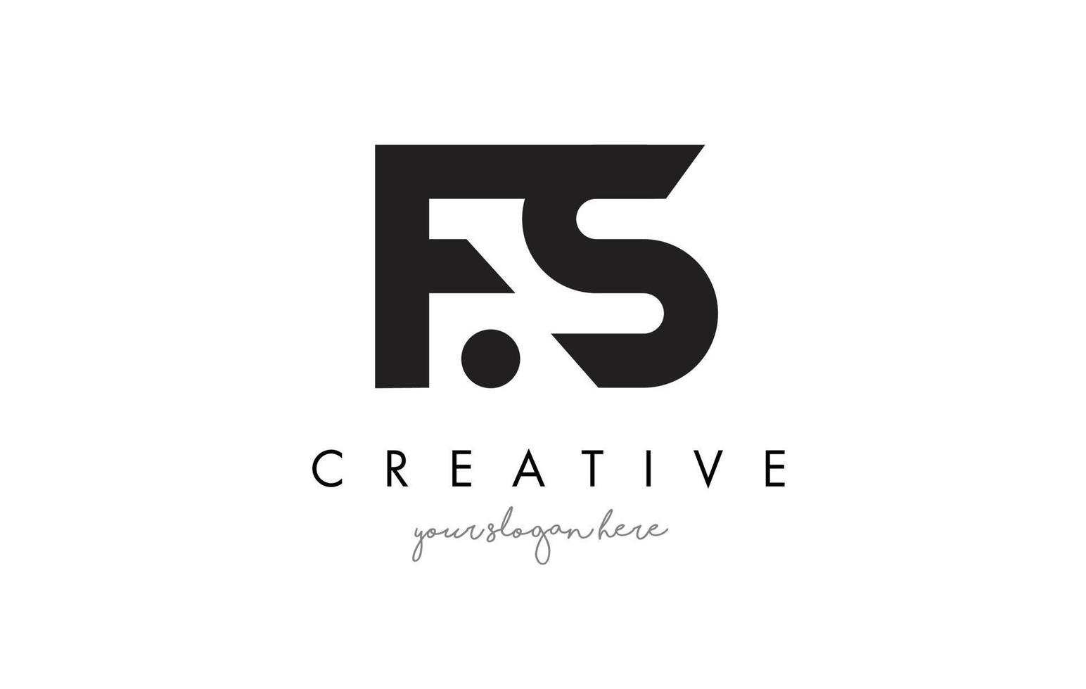 Diseño de logotipo de letra fs con tipografía creativa de moda moderna. vector