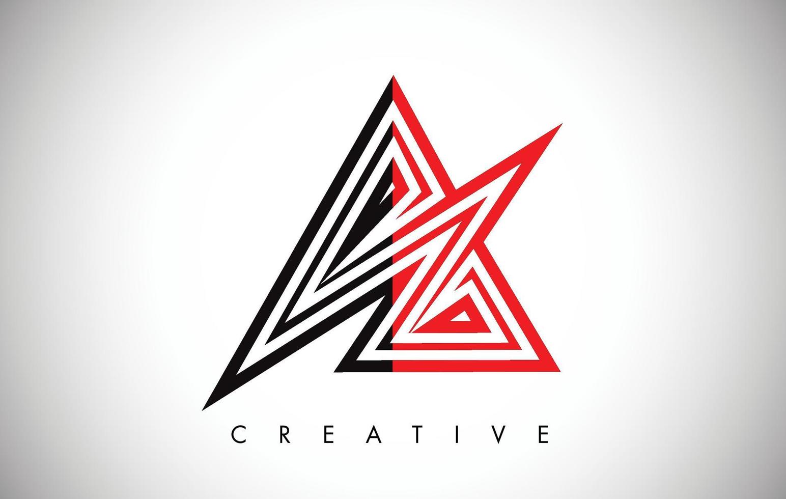 A Letter Red and Black Design Logo. Letter A Icon Logo with Modern Monogram vector
