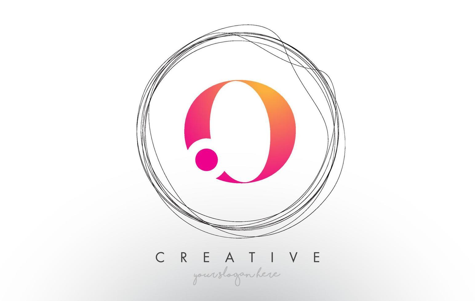 Artistic O Letter Logo Design With Creative Circular Wire Frame around it vector
