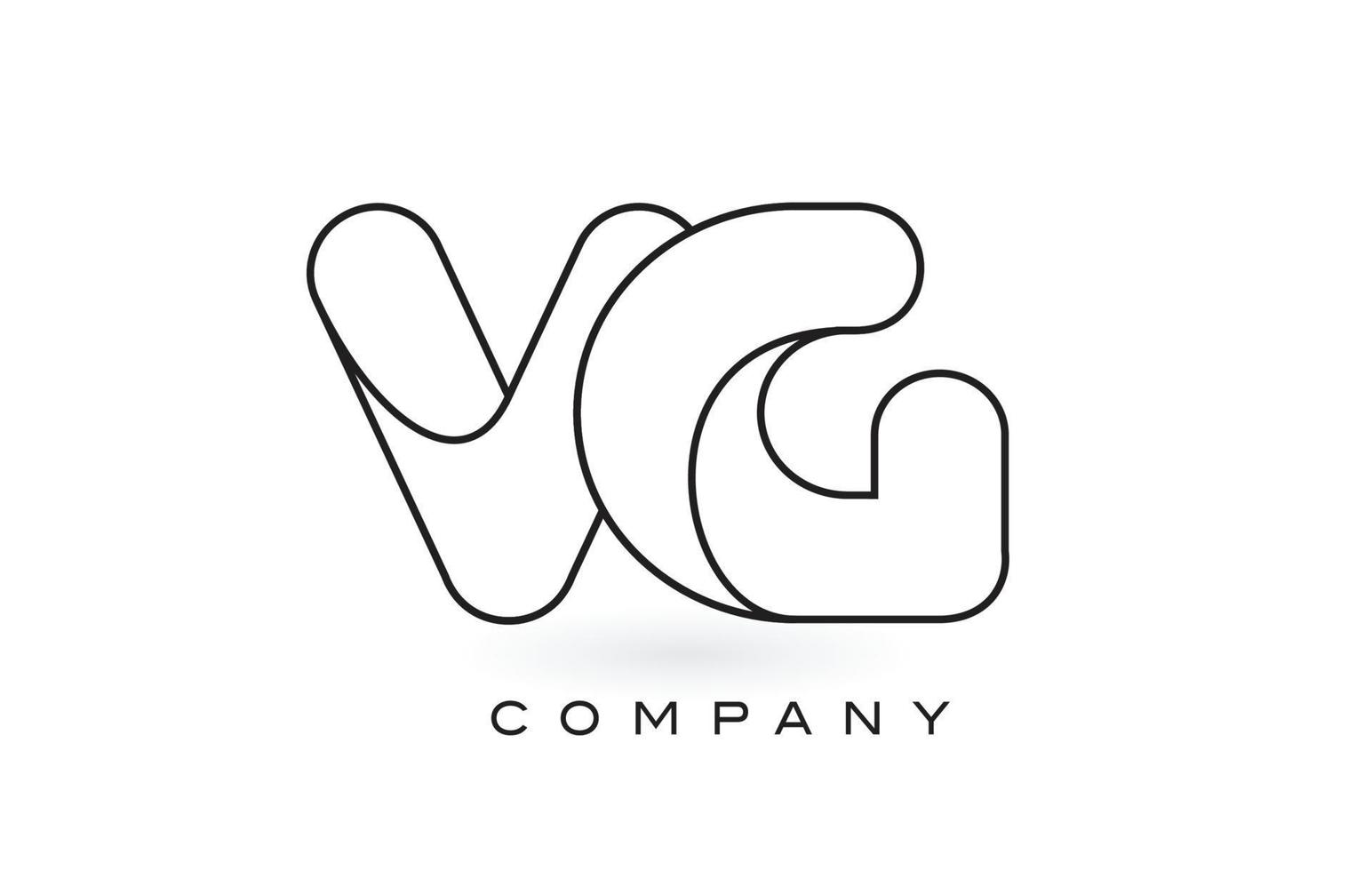 VG Monogram Letter Logo With Thin Black Monogram Outline Contour. Modern Trendy Letter Design Vector. vector