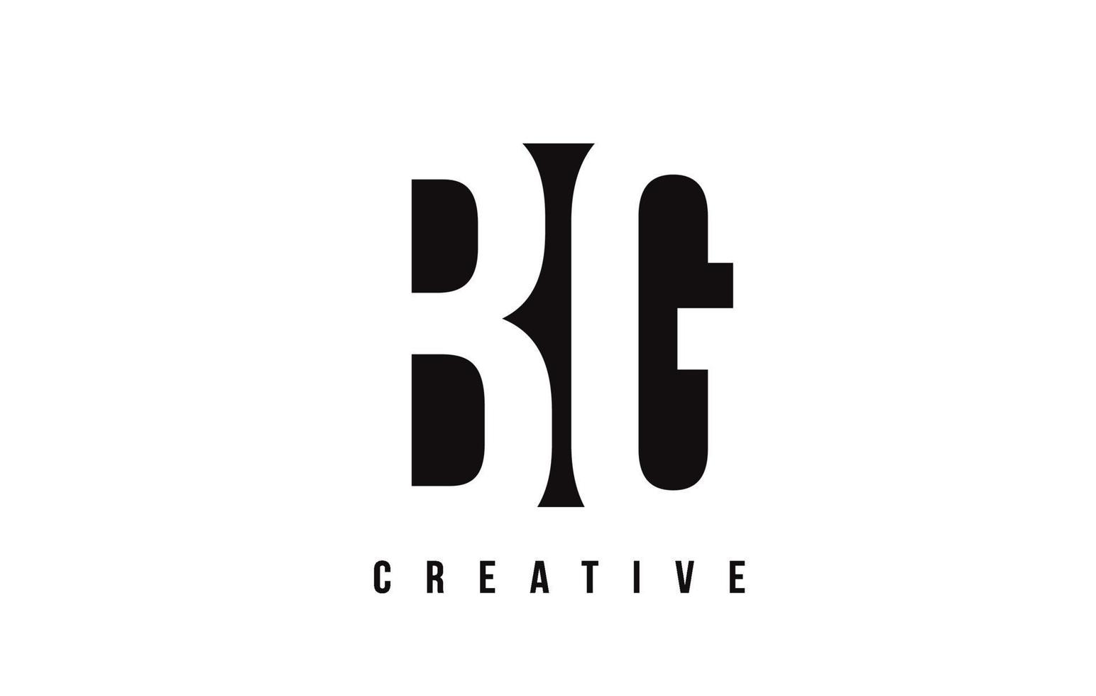 BG B G White Letter Logo Design with Black Square. vector