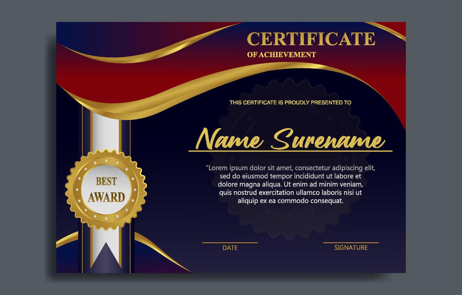 Elegant Certificate Template vector