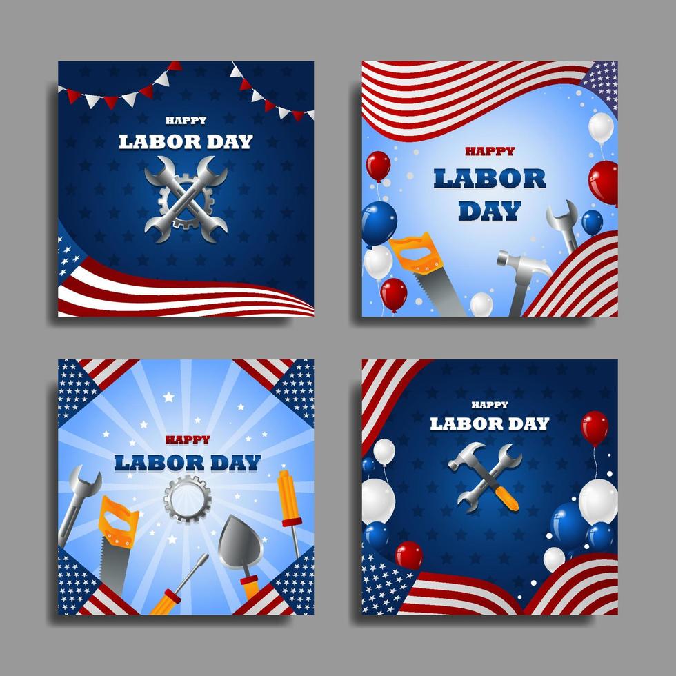 Happy Labor Day Cards vector