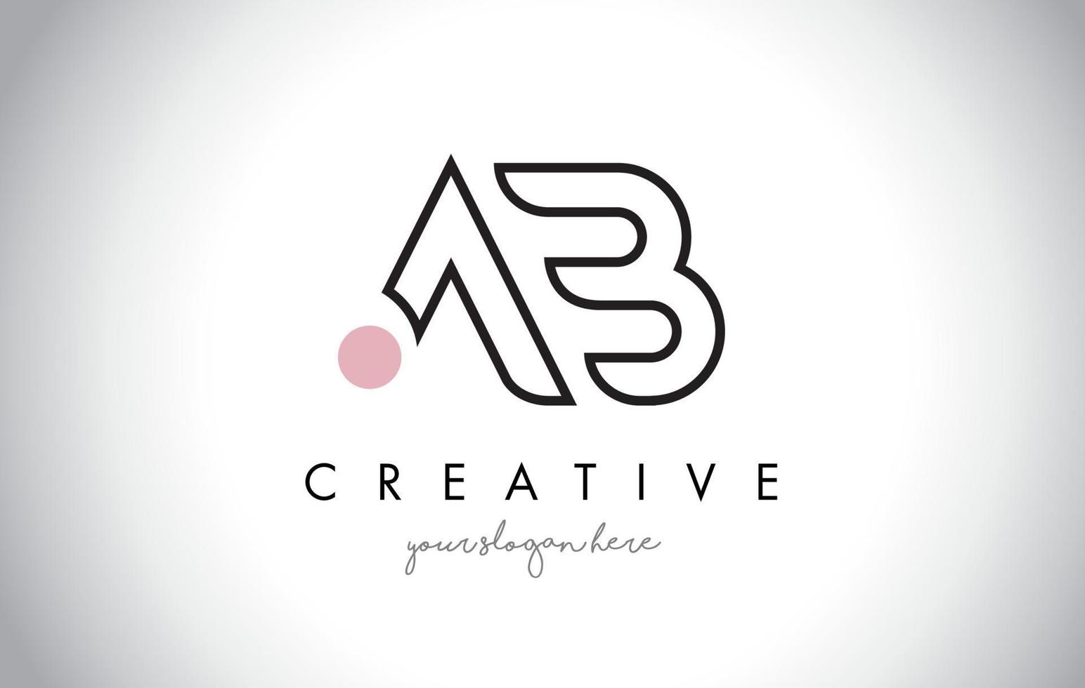 Diseño de logotipo de letra ab con tipografía creativa de moda moderna. vector