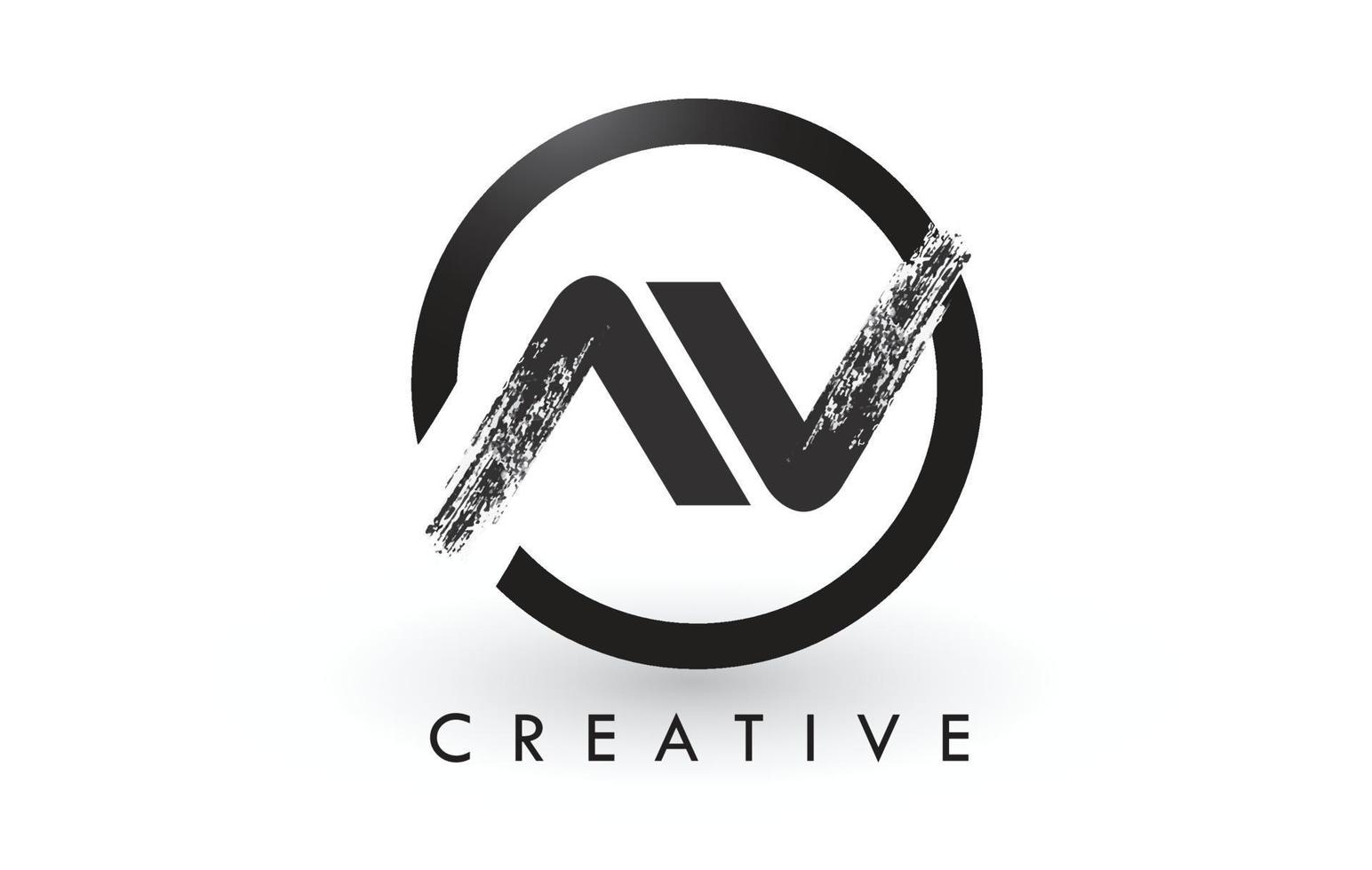 AV Brush Letter Logo Design. Creative Brushed Letters Icon Logo. vector