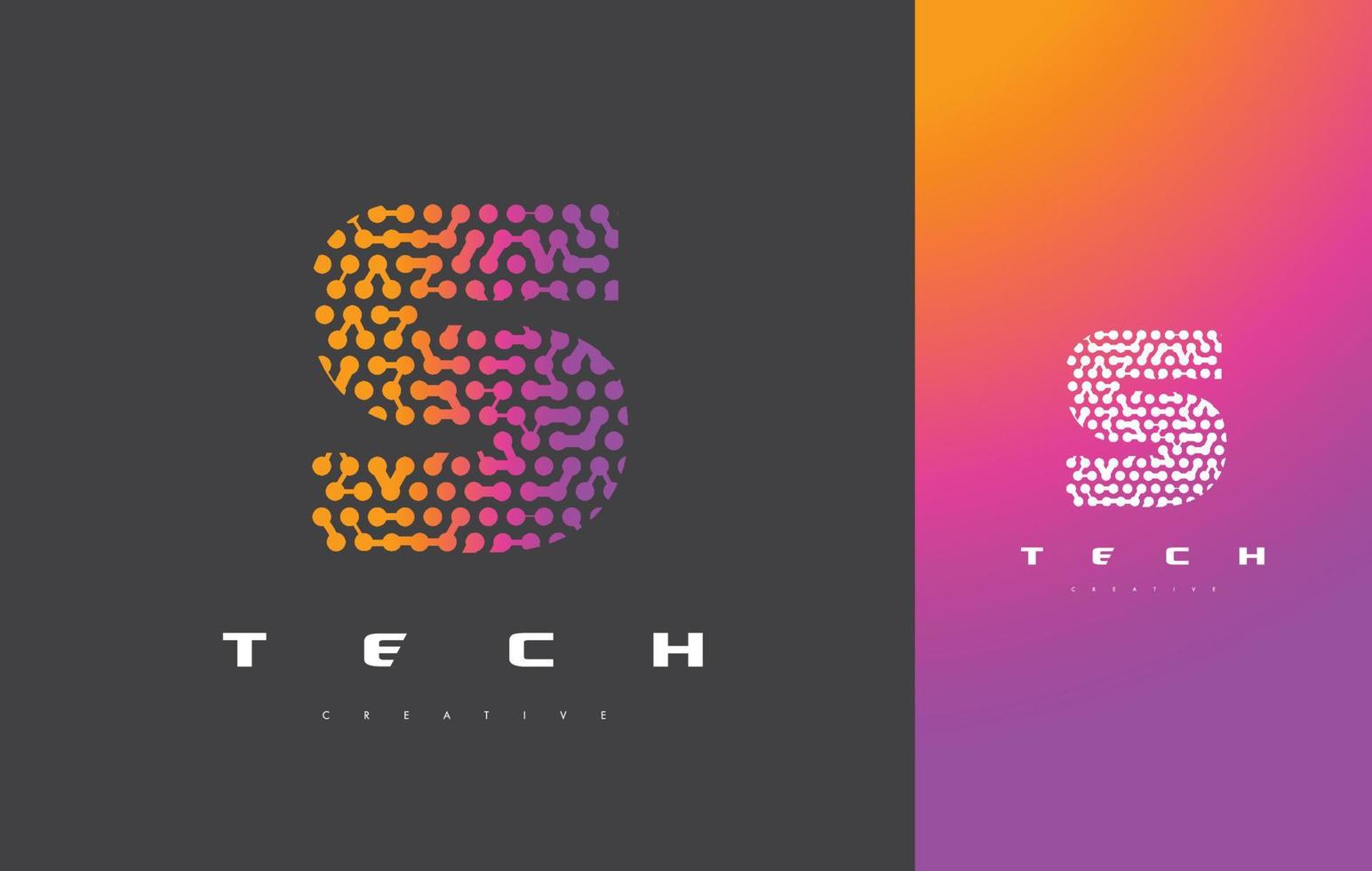 Tecnología de logotipo de letra s. vector de diseño de letra de puntos conectados.