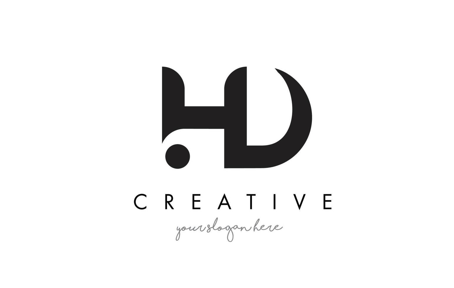 Diseño de logotipo de letra HD con tipografía creativa de moda moderna. vector