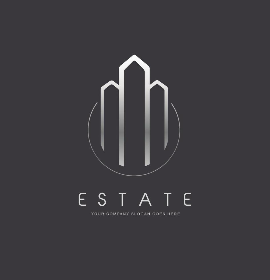 Real Estate Icon Vector Design with Building Abstract Illustration