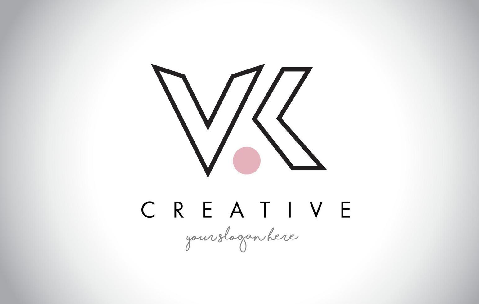 Diseño de logotipo de letra vk con tipografía creativa de moda moderna. vector
