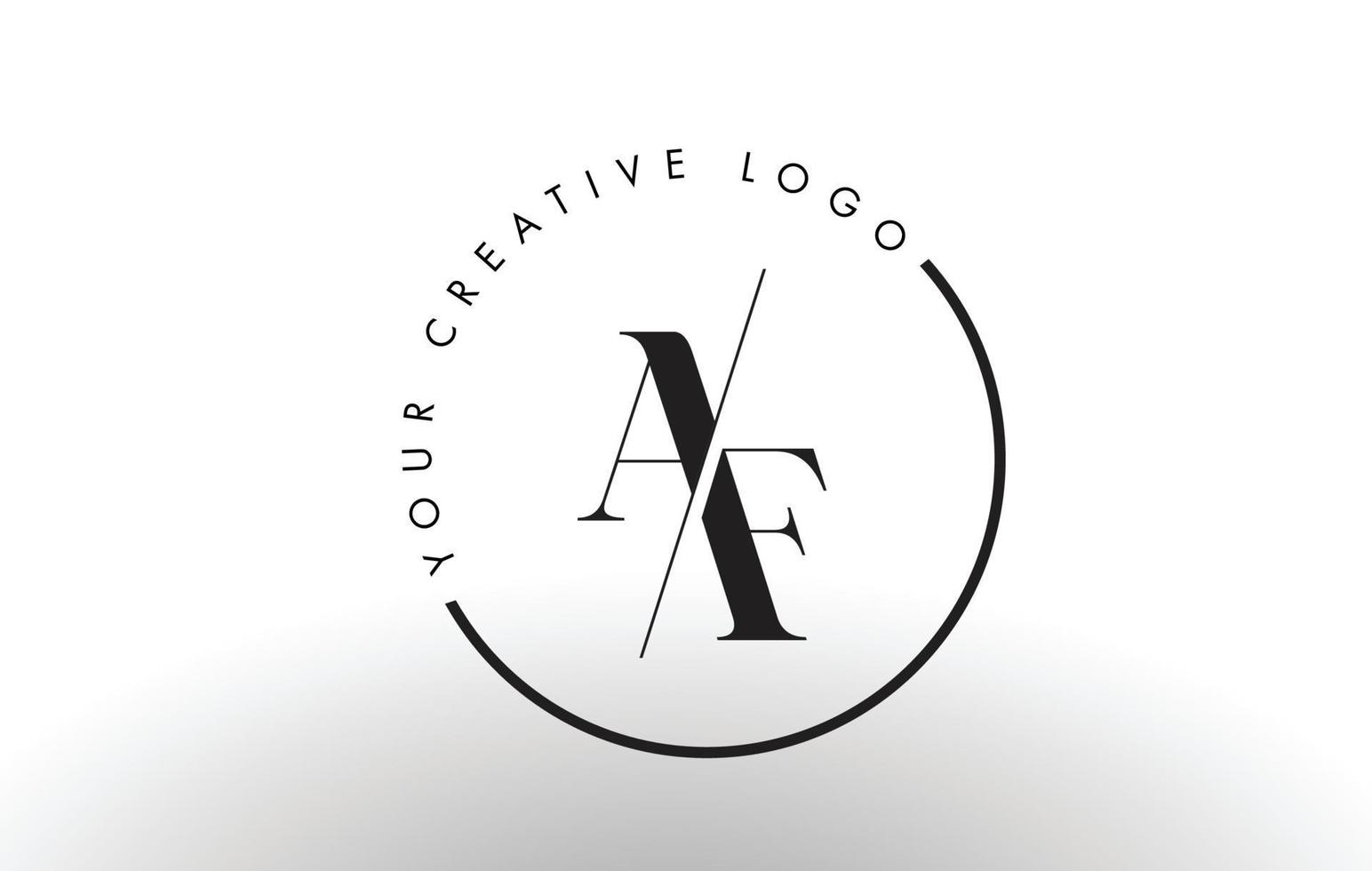 AF Serif Letter Logo Design with Creative Intersected Cut. vector