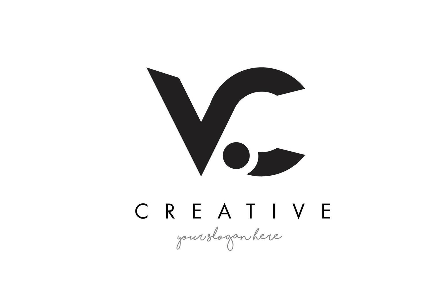 VC Letter Logo Design with Creative Modern Trendy Typography. vector