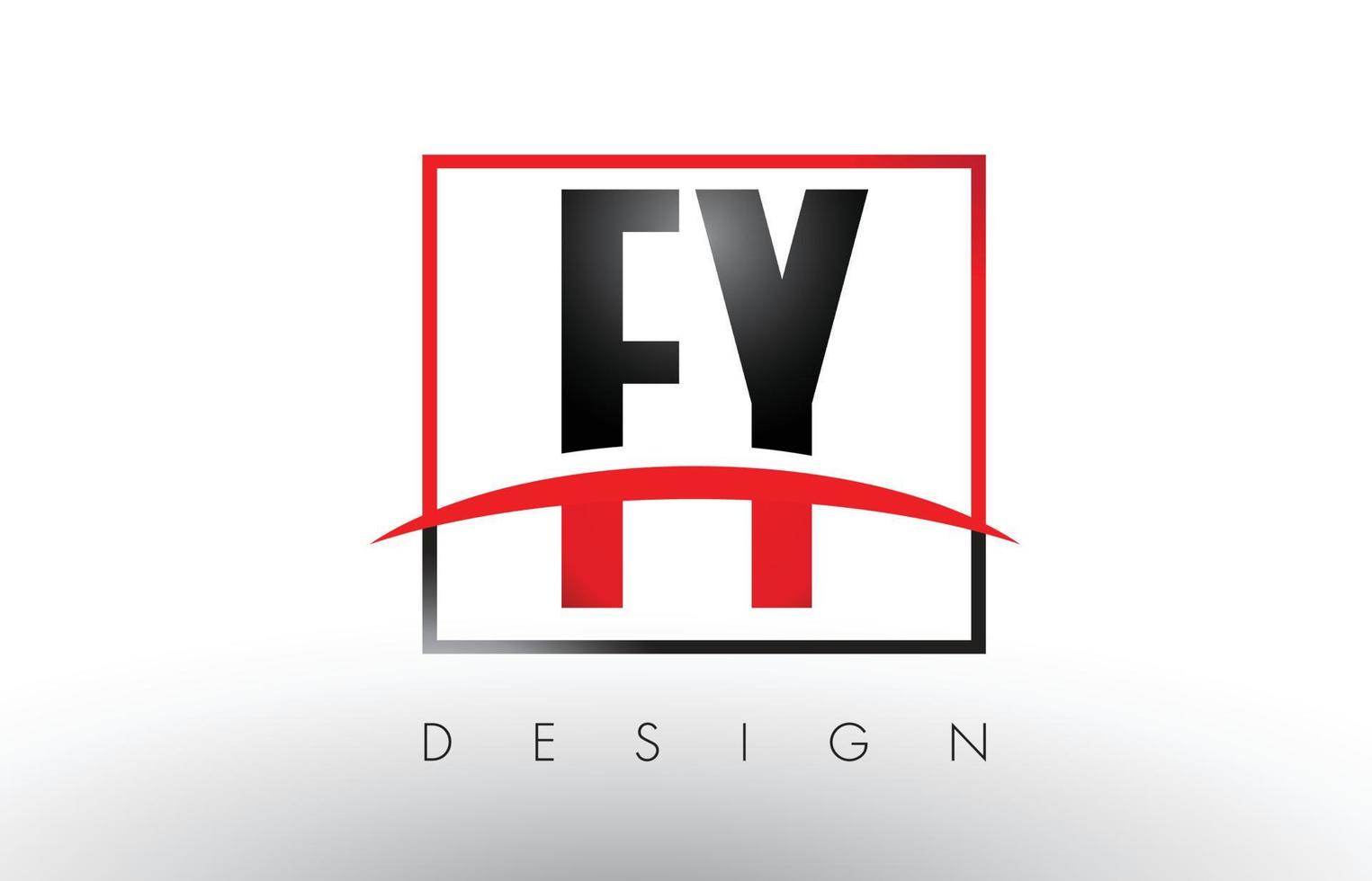 FY F Y Logo Letters with Red and Black Colors and Swoosh. vector