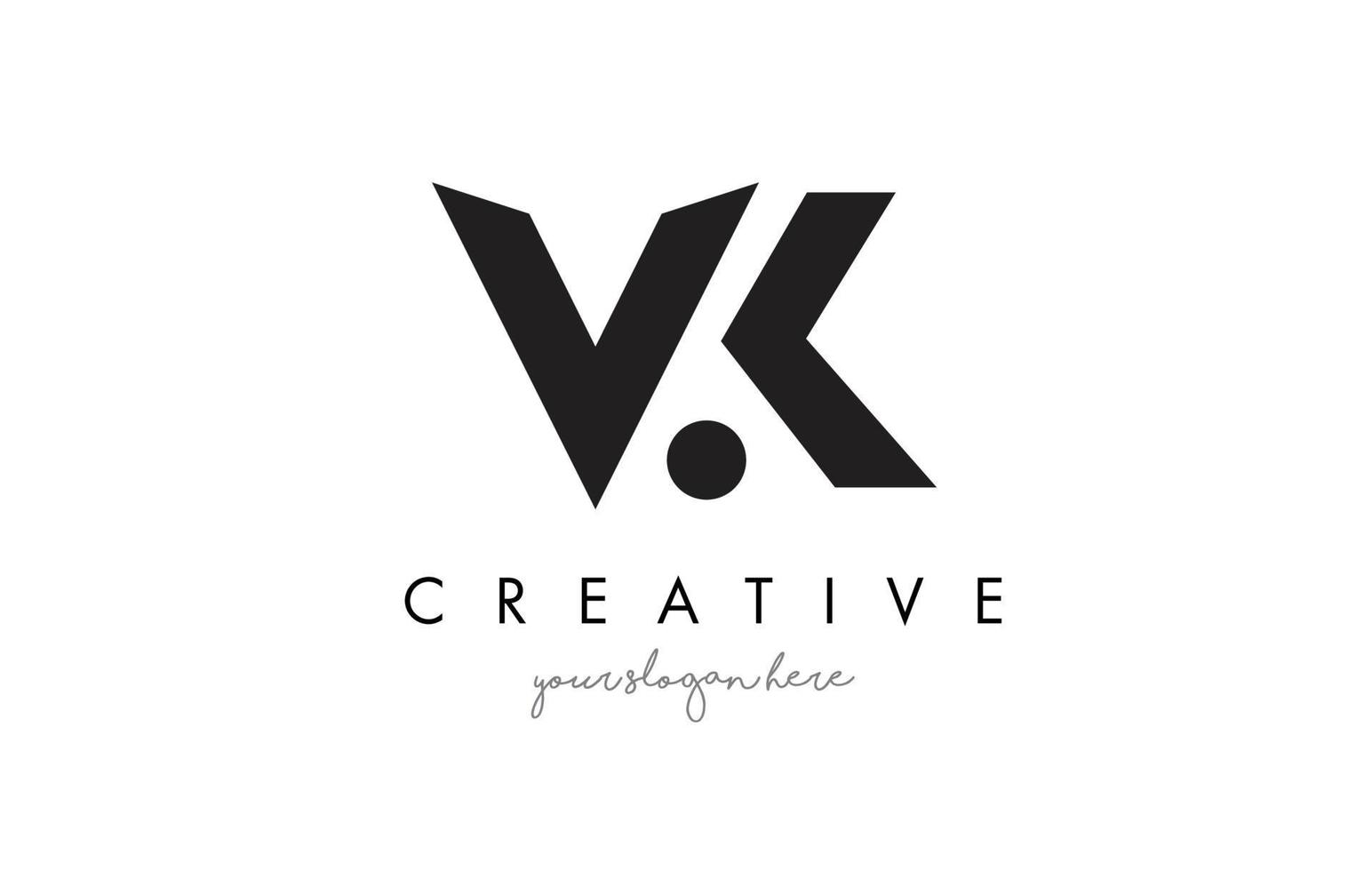 Diseño de logotipo de letra vk con tipografía creativa de moda moderna. vector