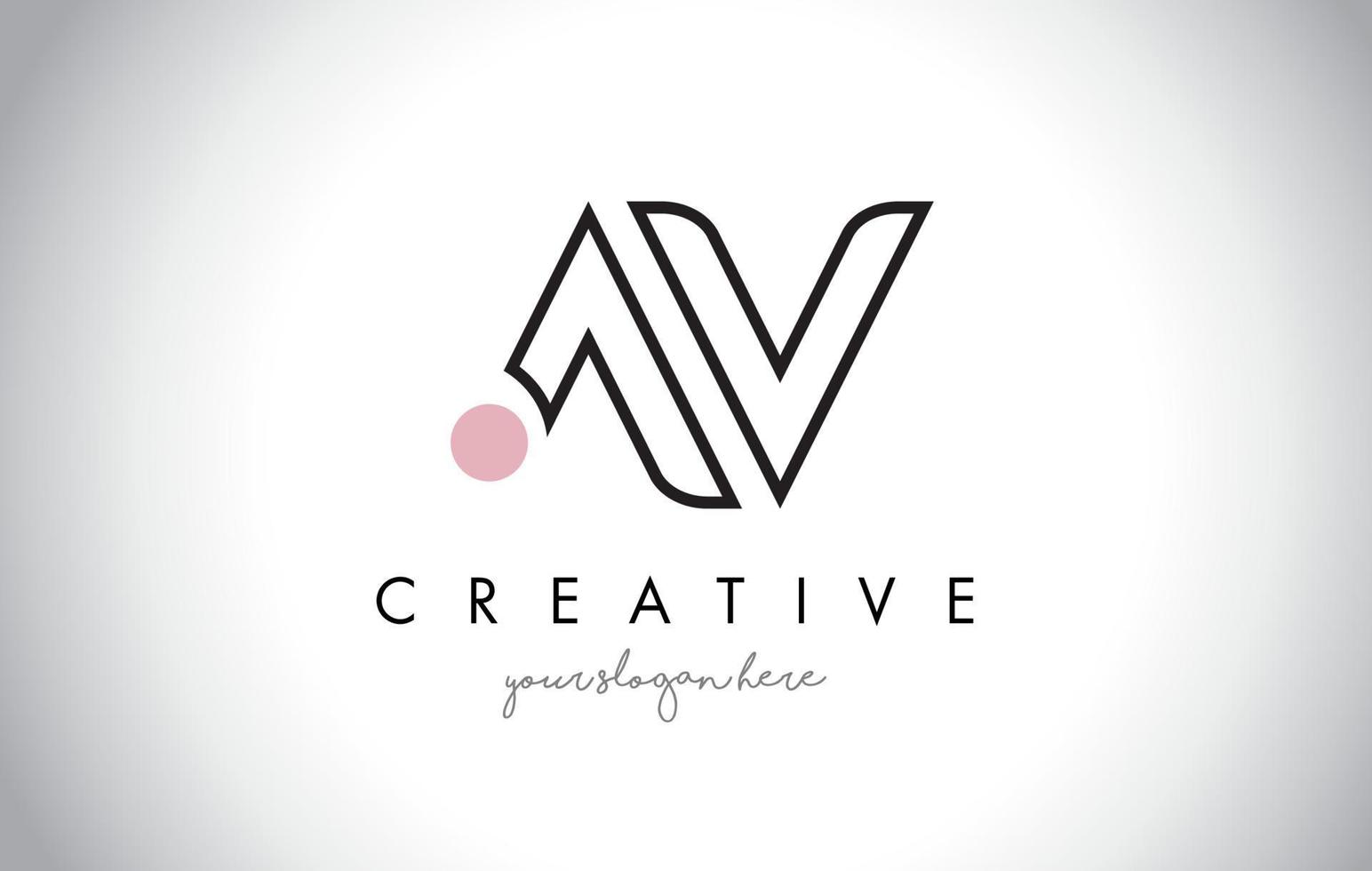 Diseño de logotipo de letra av con tipografía creativa de moda moderna. vector