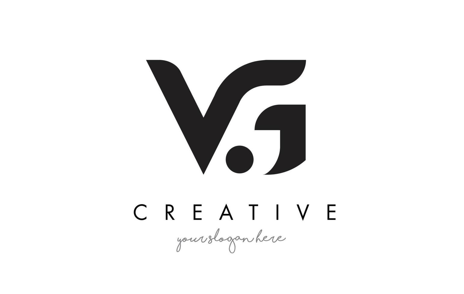 Diseño de logotipo de letra VG con tipografía creativa de moda moderna. vector