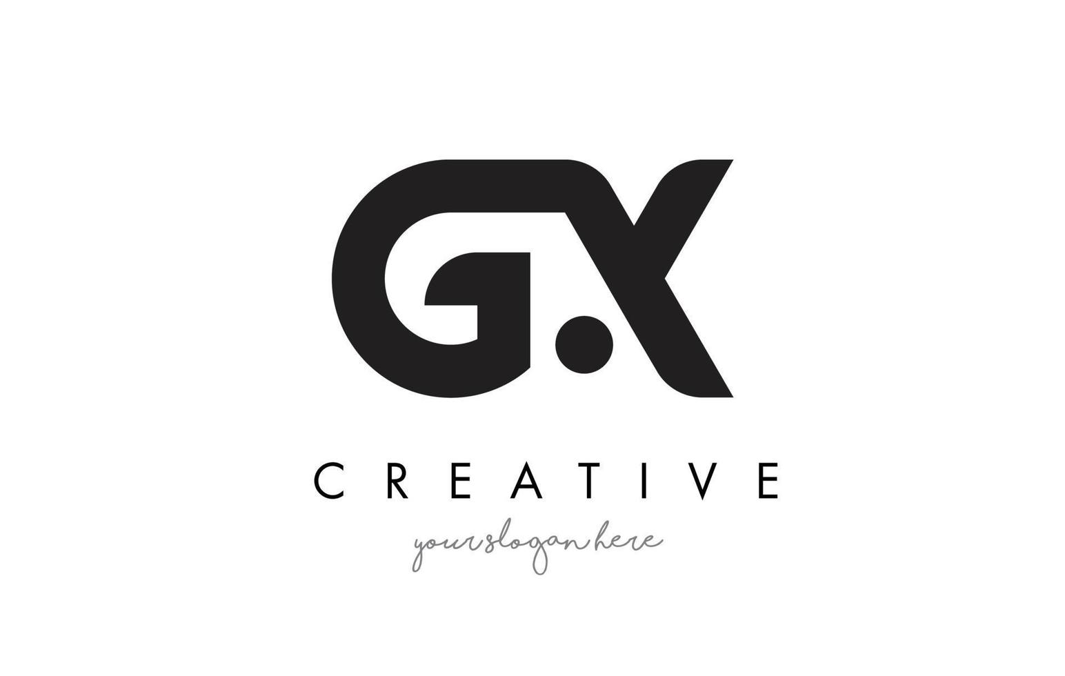 Diseño de logotipo de letra gx con tipografía creativa moderna de moda. vector