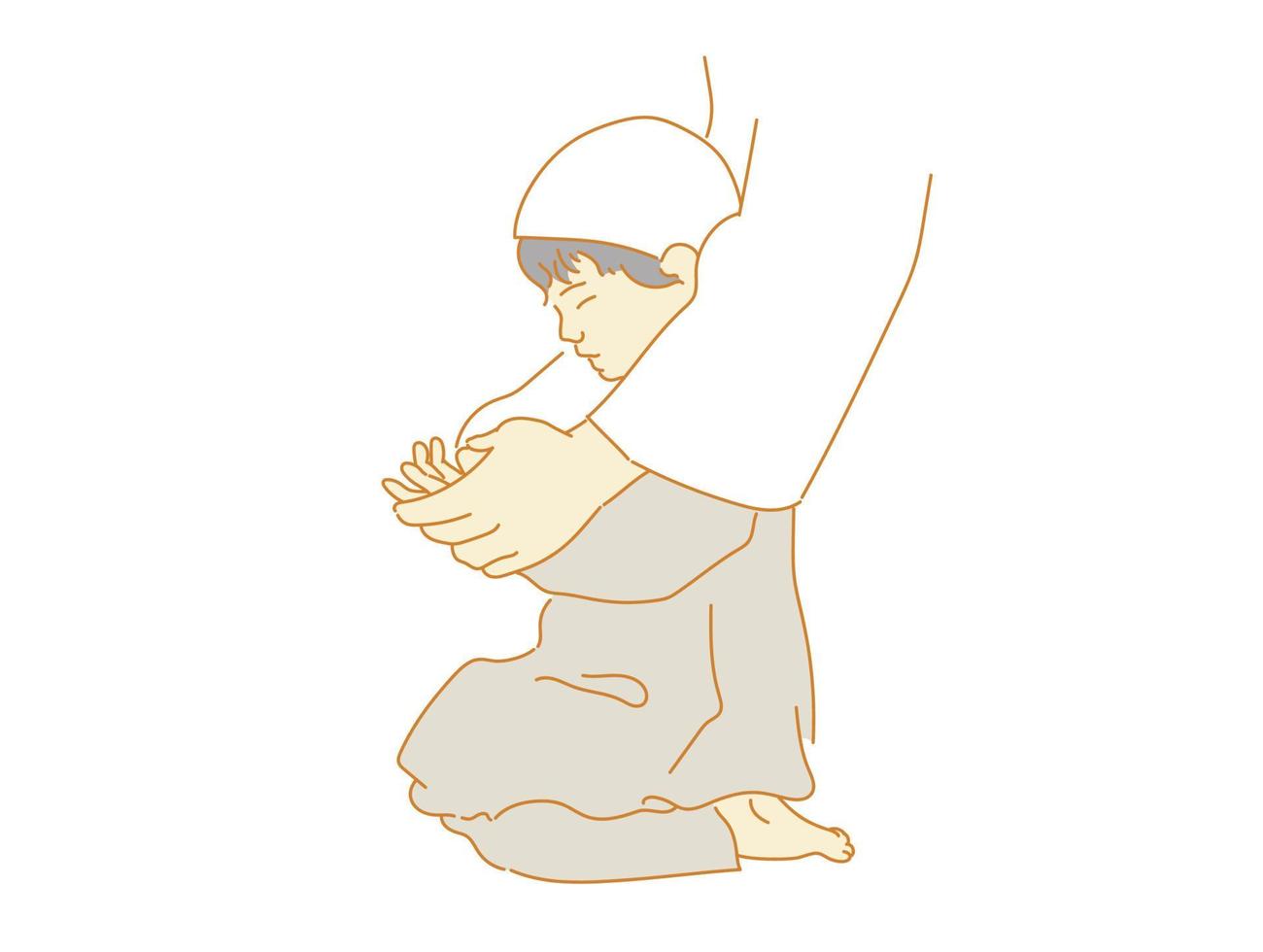 orando por las bendiciones de dios manos humanas abiertas palma hacia arriba adorar musulmanes vector