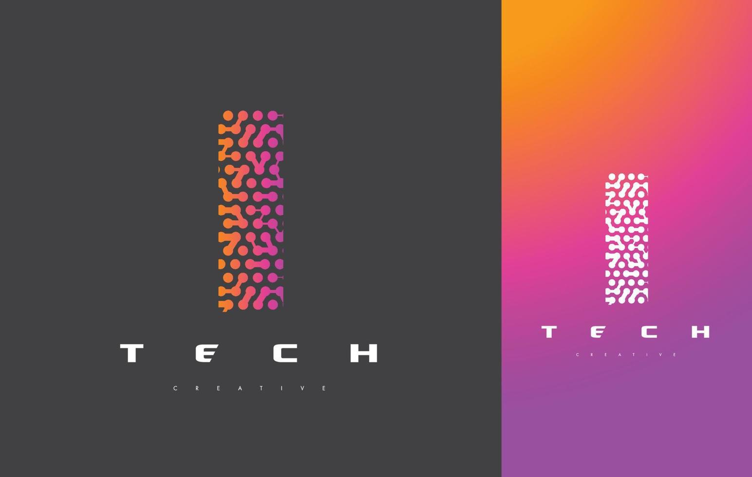 I Letter Logo Technology. Connected Dots Letter Design Vector. vector
