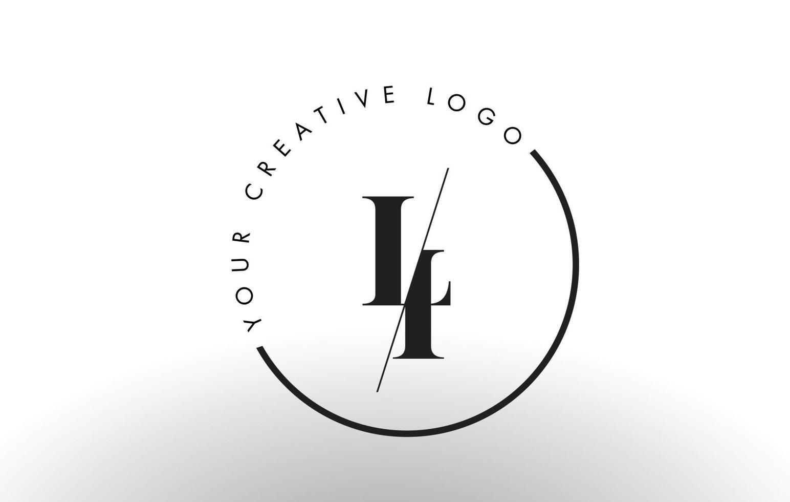 LI Serif Letter Logo Design with Creative Intersected Cut. vector
