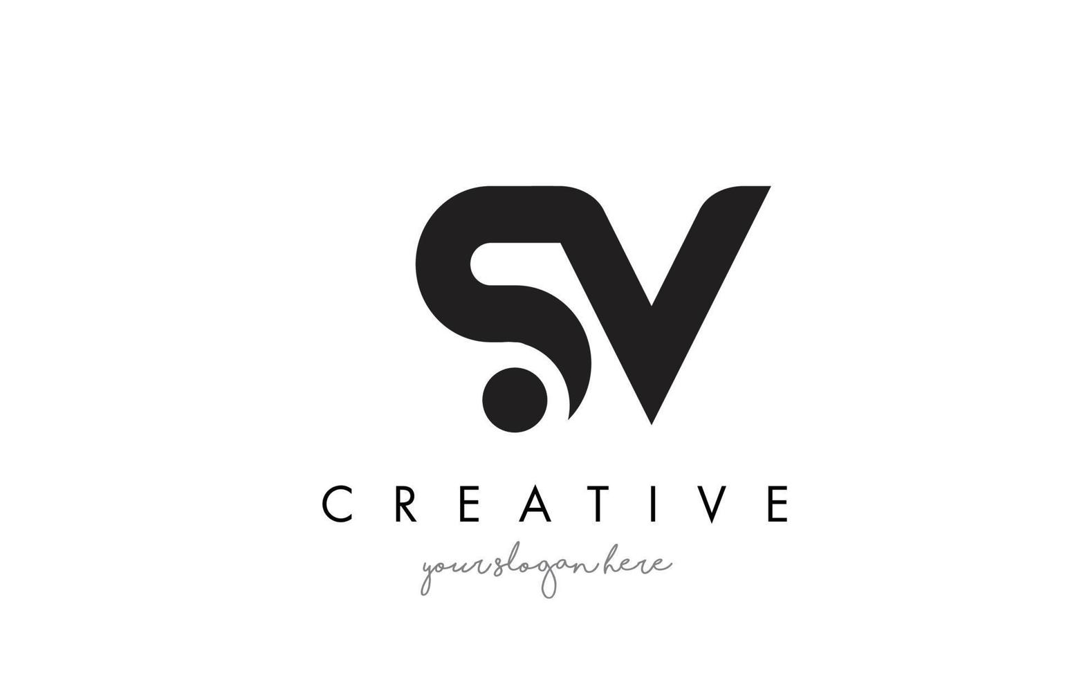 Diseño de logotipo de letra sv con tipografía creativa de moda moderna. vector