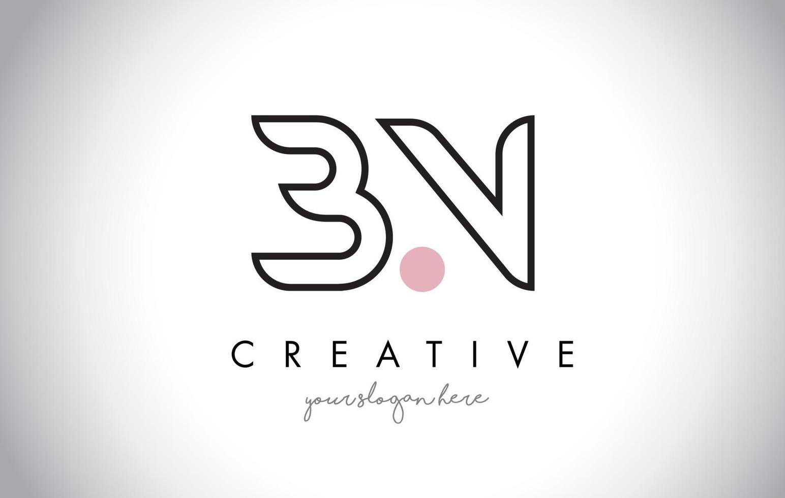 Diseño de logotipo de letra bn con tipografía creativa de moda moderna. vector