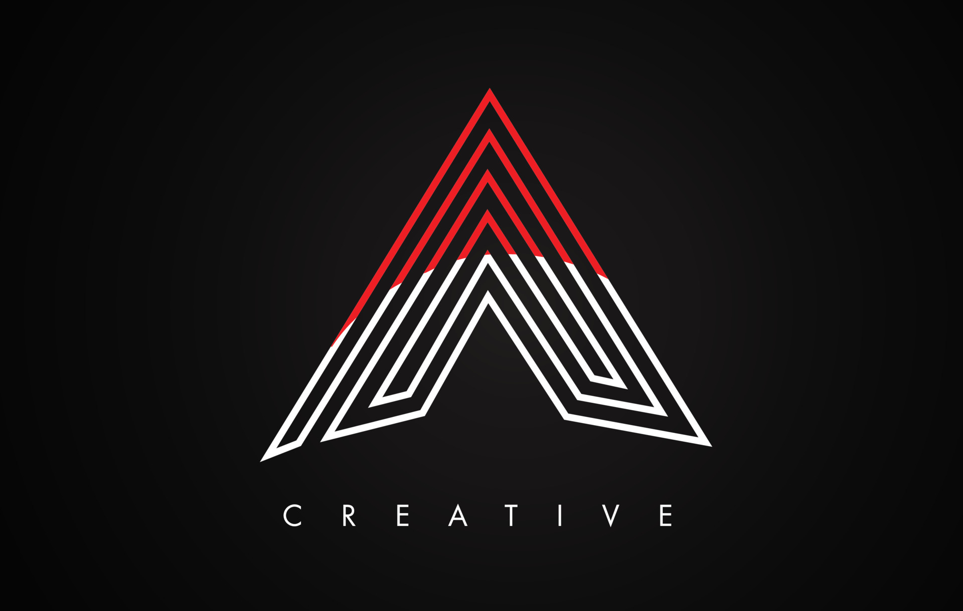 A Letter Red and Black Design Logo. Letter A Icon Logo with Modern