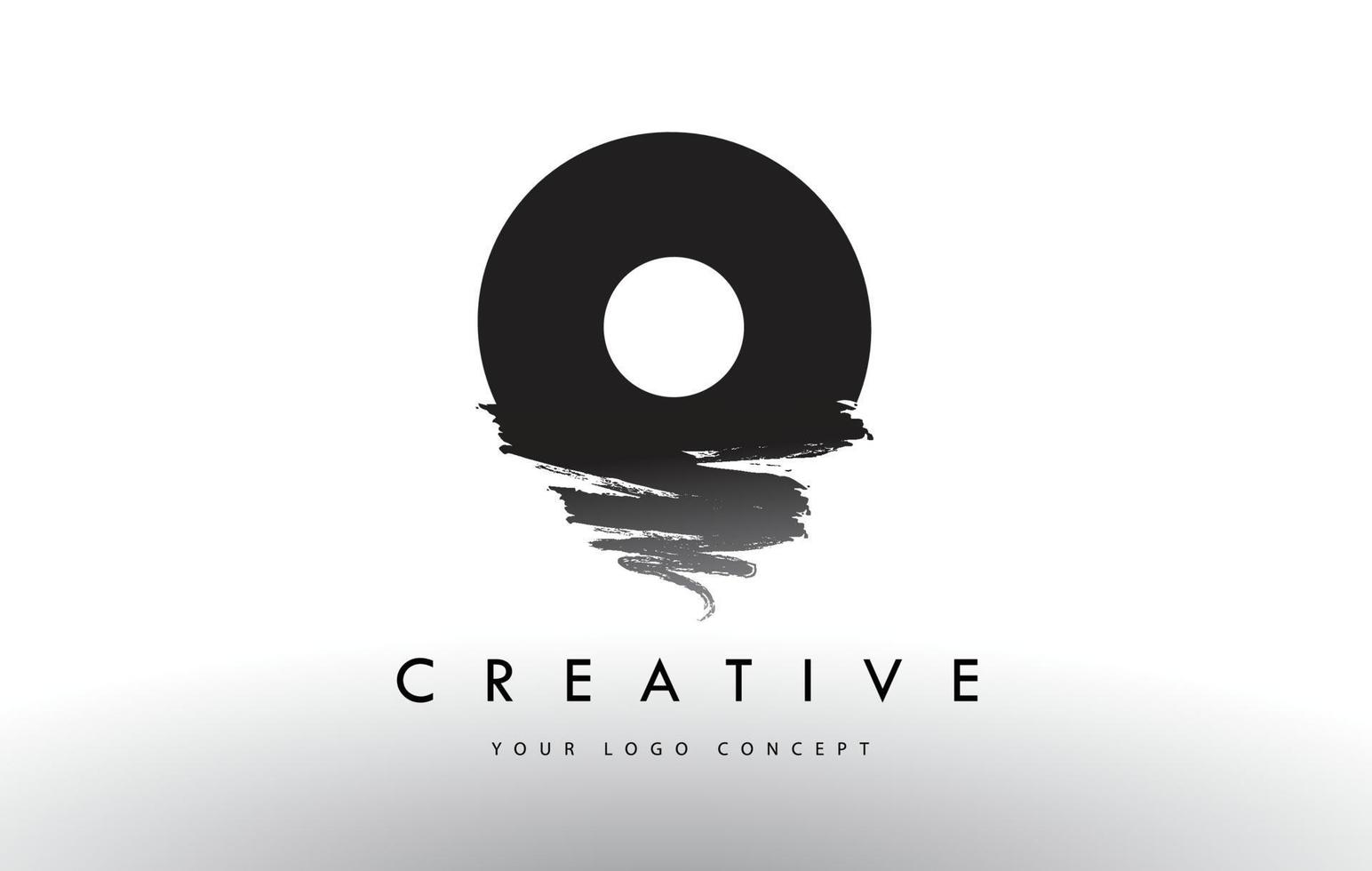 O Brushed Letter Logo. Black Brush Letters design with Brush stroke design. vector