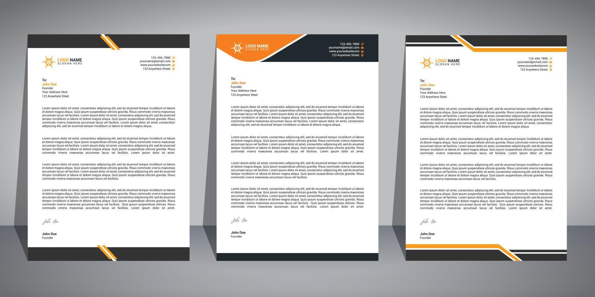 Professional letterhead design template vector
