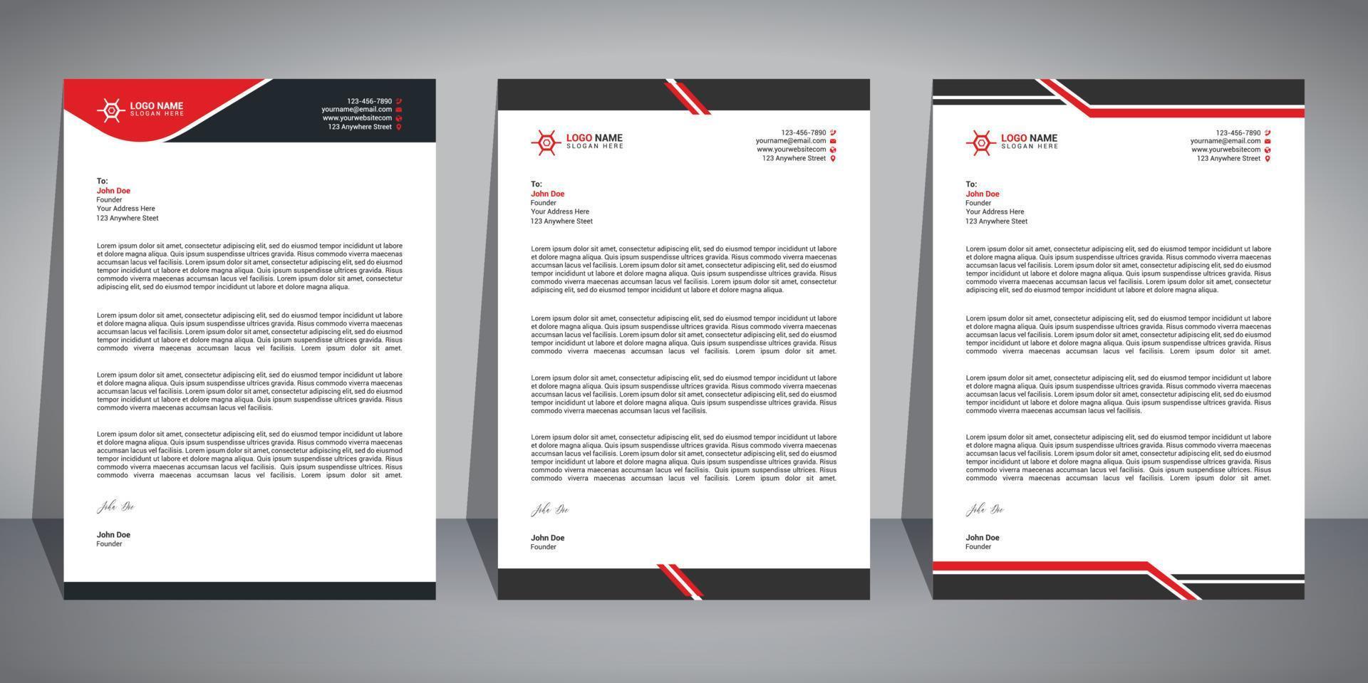 Corporate letterhead design for business vector