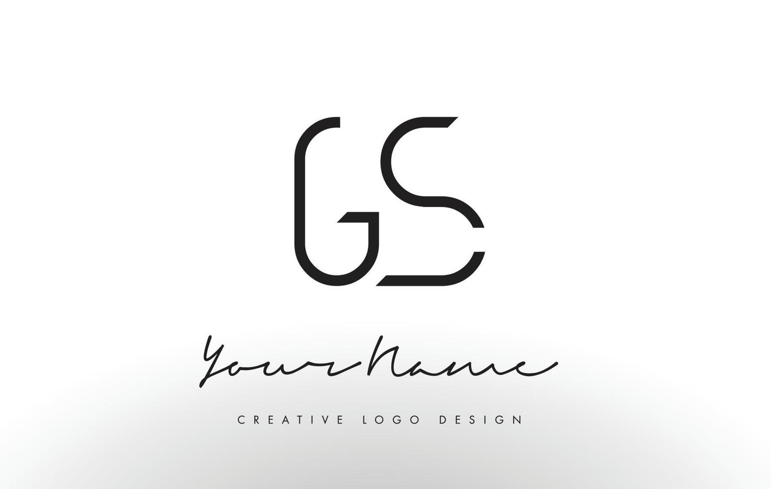 GS Letters Logo Design Slim. Creative Simple Black Letter Concept. vector