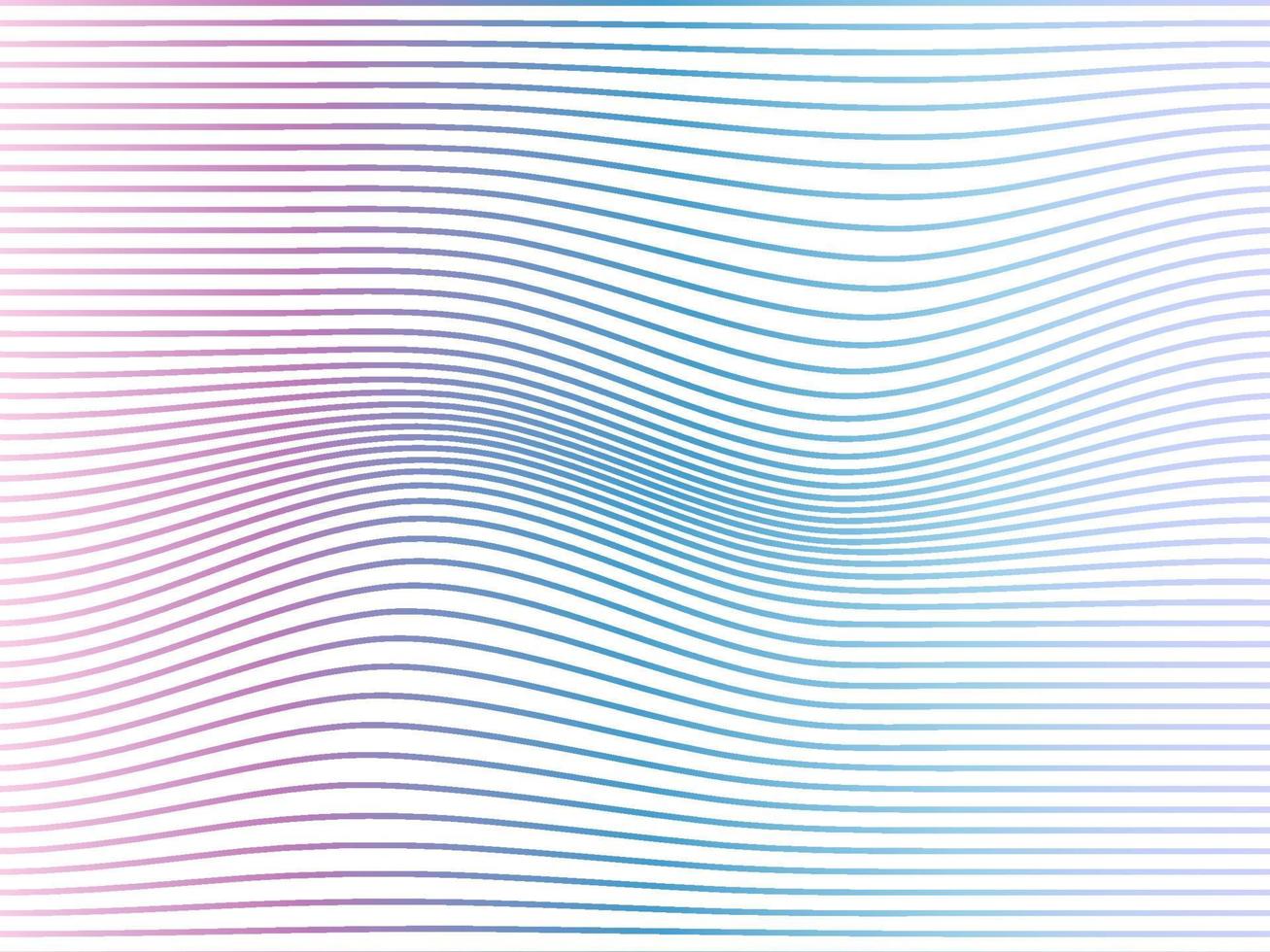 Vector wave lines flowing dynamic colorful blue pink isolated on white background for concept of AI technology, digital, communication, science, music