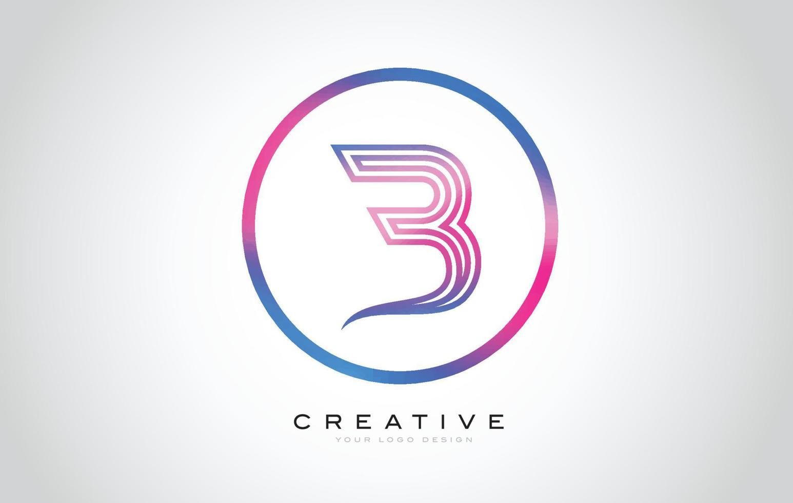 Diseño de logotipo de monograma de letra b. moderno icono b con un hermoso diseño de monograma negro púrpura hermoso creativo. vector