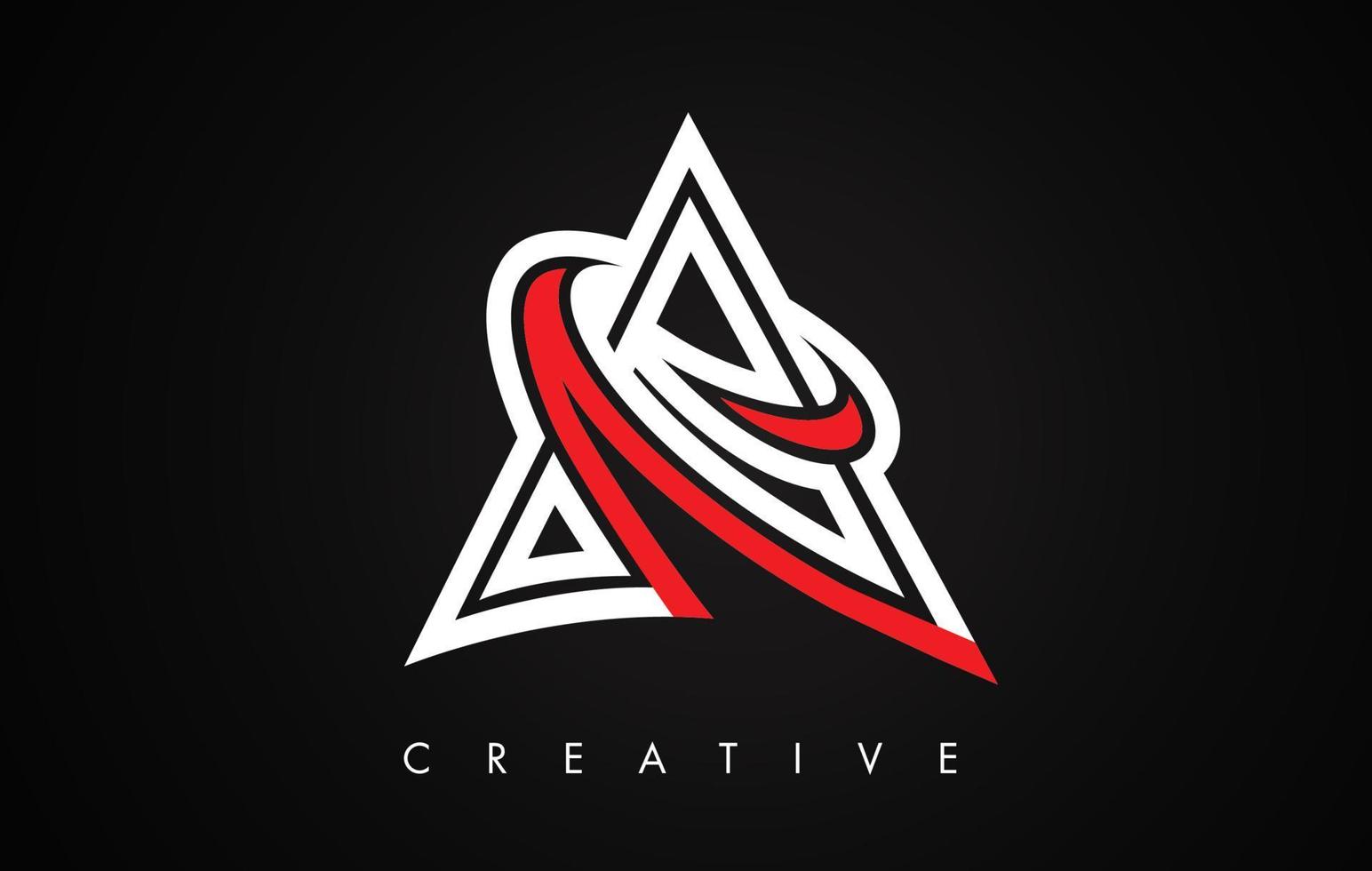 A Letter Red and Black Design Logo. Letter A Icon Logo with Modern Monogram vector