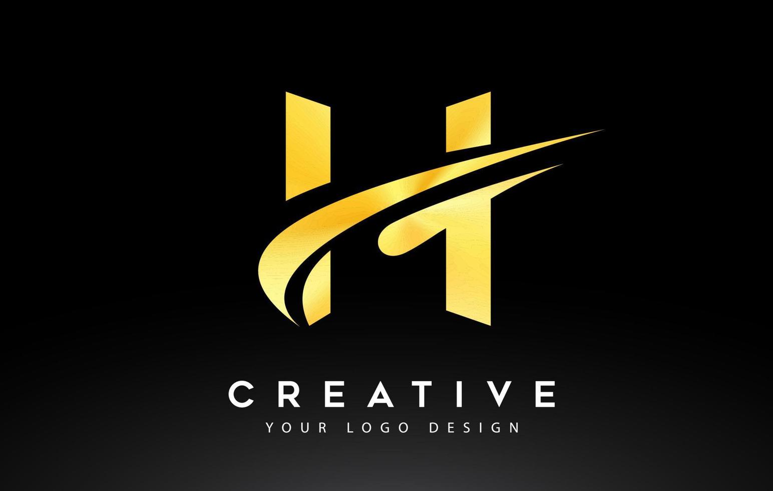 Creative H Letter Logo Design with Swoosh Icon Vector. 4874063 Vector Art  at Vecteezy