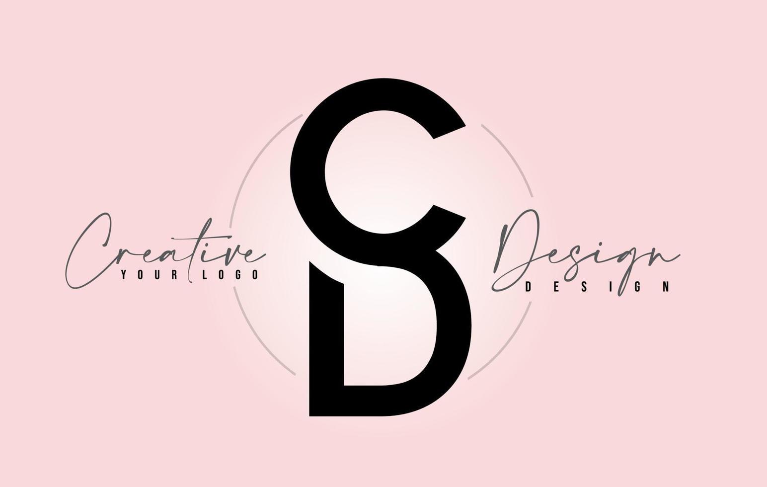 CD Letter Design Icon Logo with Letters one on top of each other Vector. vector