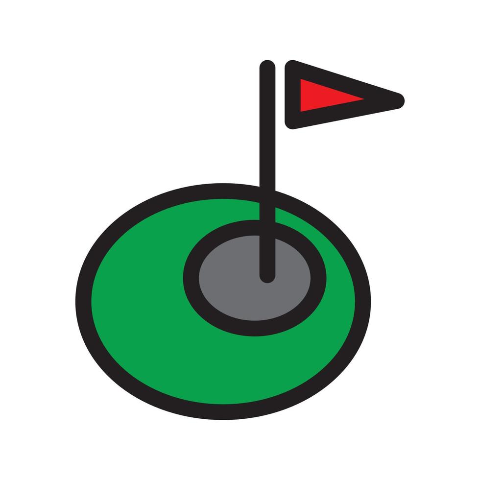 línea de vector de golf para web, presentación, logotipo, símbolo de icono.