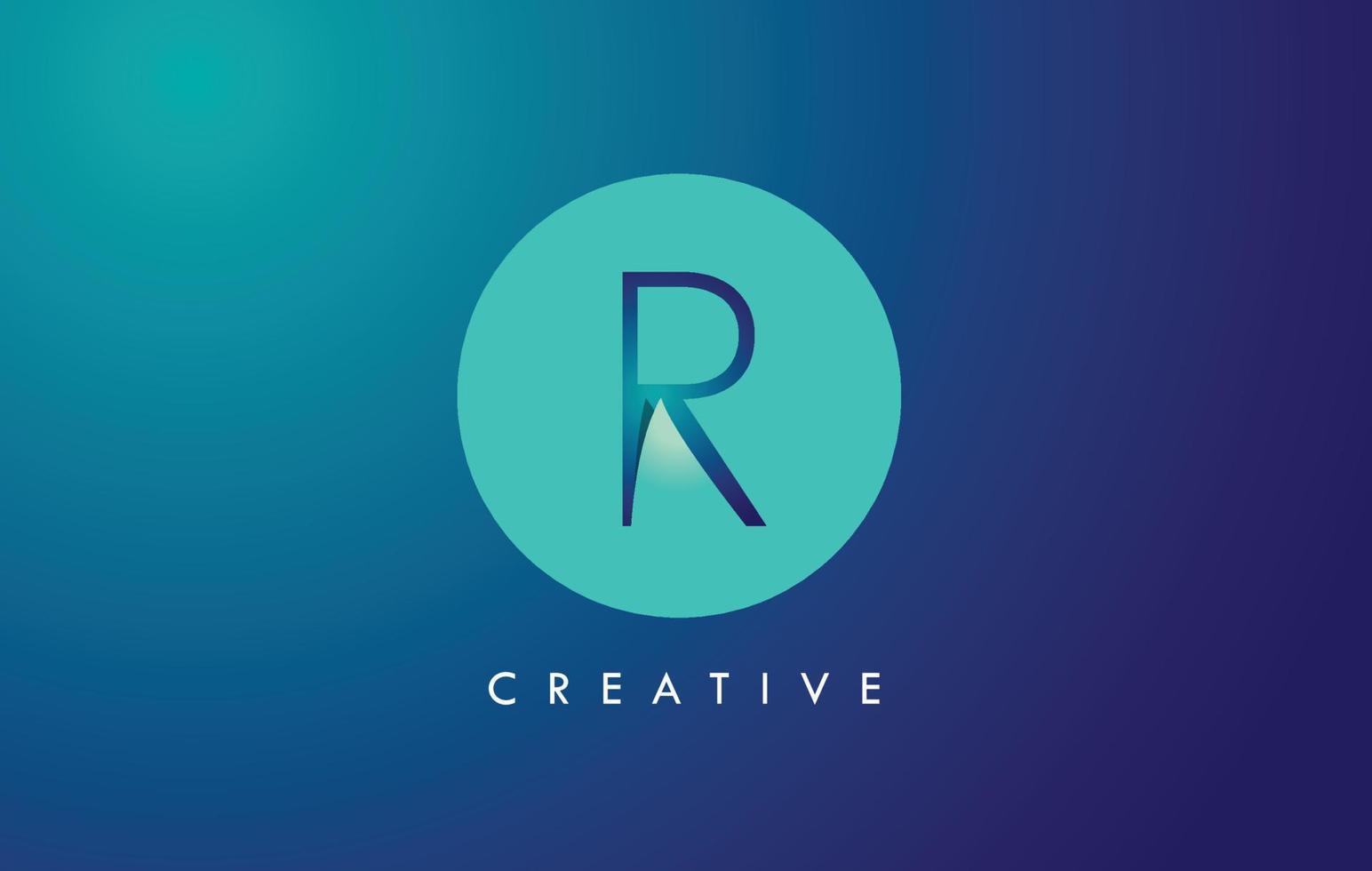 R Letter Logo Icon Design With Paper Cut Creative Look Vector Illustration