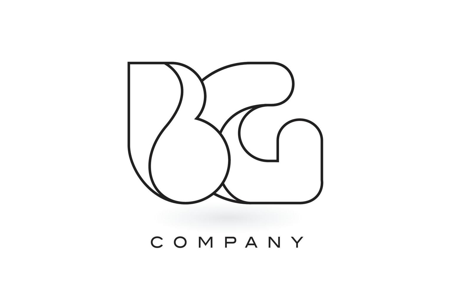 BG Monogram Letter Logo With Thin Black Monogram Outline Contour. Modern Trendy Letter Design Vector. vector
