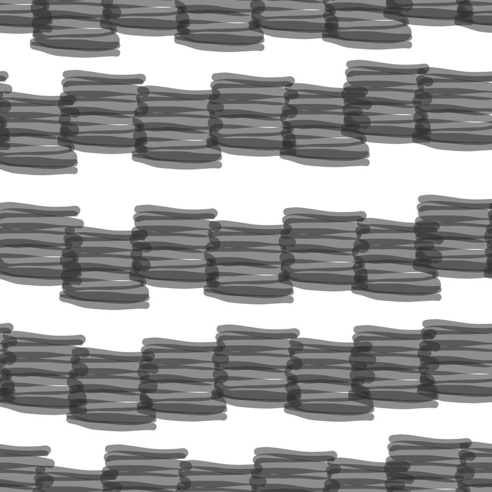 seamless simple monochrome hand draw line pattern background vector